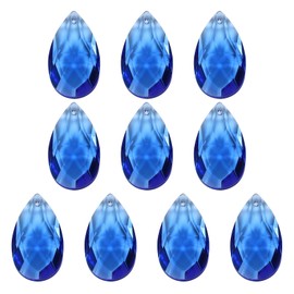 PATIKIL K9 Crystal Pendants Teardrop Beads, 10 Pack 38mm Chandelier Prisms Parts Hanging Beads DIY Lamp for Arts Crafts Decoration, Blue