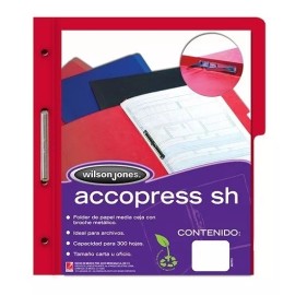 Acco Folder Con Broche Accopress Sh Carta Rojo 4 Pack Con 10pzs.