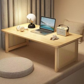 YHGSYXL Japanese Floor Table Bamboo Folding Coffee Table Portable Solid Wood Japanese Coffee Table, No Assembly Japanese Dining Table for Sitting on The Floor, Easy Storage(31.5 * 18.9 * 13.8in.)