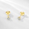 Gulicx 3 Pairs 2mmSilver 14K Gold Stud Earrings Set for
