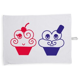 Hippowarehouse Cupcake Tea Towel Eco Printed Dish Cloth Kitchen accessory 50cmx70cm 100% Cotton