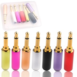 RUNCCI-YUIN 7 pieces TS plug 3.5 mm 2-pin soldering plug, 3.5 mm soldering audio plug, 3.5 mm soldering video plug, 2-pin, mono 3.5 mm, for headphones and headset