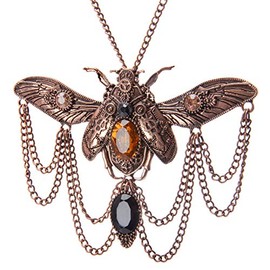 UltraScarab Beetle Steampunk Necklaces Classic Victorian Punk Mens Womens Jewellery Chain and Pendant Copper Antique Style Vintage Cosplay