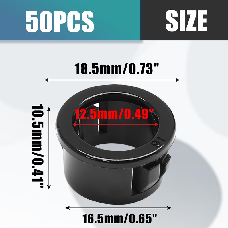 Litoexpe 50 Pack 5/8 Inch Cable Snap Bushing Grommet Protector