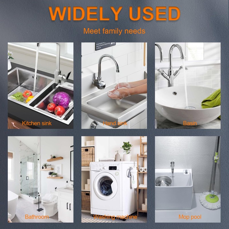 HUAREW 1 1/4 Inch Siphon, Adjustable Sink Siphon, 360° Adjustable