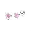 ALRNBY 2Pairs Silver Earrings for Women Dainty Pink Heart Flower