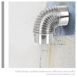 UKCOCO Stove Chimney Kit, 3Pcs Stove Flue Extension Chimney Flue Stainless Steel 3 Straight with Elbow 90° Connector