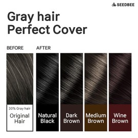 Hair Dye Powder Mix with only Water, 32 Herbal Ingredients for Healthy and Shinny Hair. (Natural Black Refill)