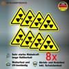 Pack of 8 Warning Stickers 6 x 5 cm Fire
