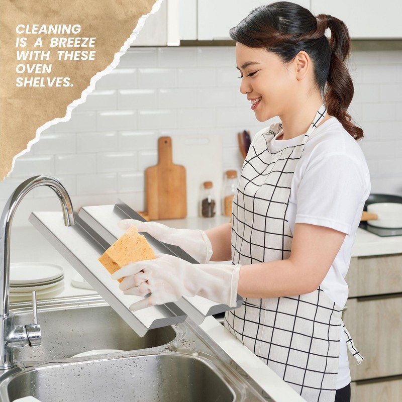 Performore Stainless Steel Oven Storage Shelf 15.5x3.75x2 – 2-Piece Interlocking