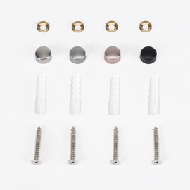 NearMoon Foldable Towel Rack Replace Parts - 4 Screws + 4 Anchors + 4 Screw Caps + 4 Bolt Washers for Wall Mount Foldable Towel Rack Replacement