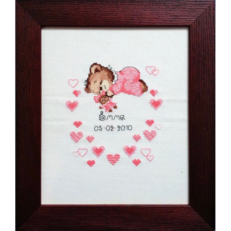 Riolis Birth Sampler Cross Stitch Kit - 1123 - Girl