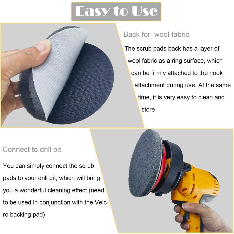 Tonmp 10 Pack 5 Inch 800 Grits Multipurpose Scrubber Scouring