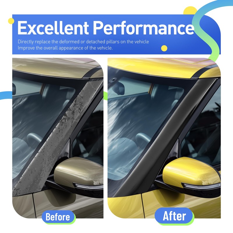 JMTAAT Windshield A-Pillar Trim Exterior Molding Pair Compatible with 2014-2019