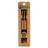 Onyx and Green 1016 Pair of Retractable Pens with Rubber Grips, Bamboo Body, Black Ink, 2 ct