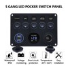 12V 5 Gang Toggle Rocker Switch Panel for Boat Waterproof