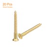 sourcing map Pack of 20 Brass Wood Screws M5 x