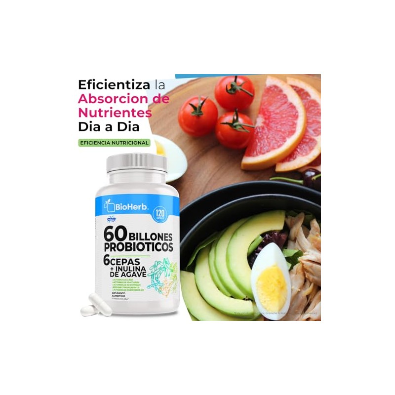 60 Billones de Probioticos Inulina de Agave - Probioticos y