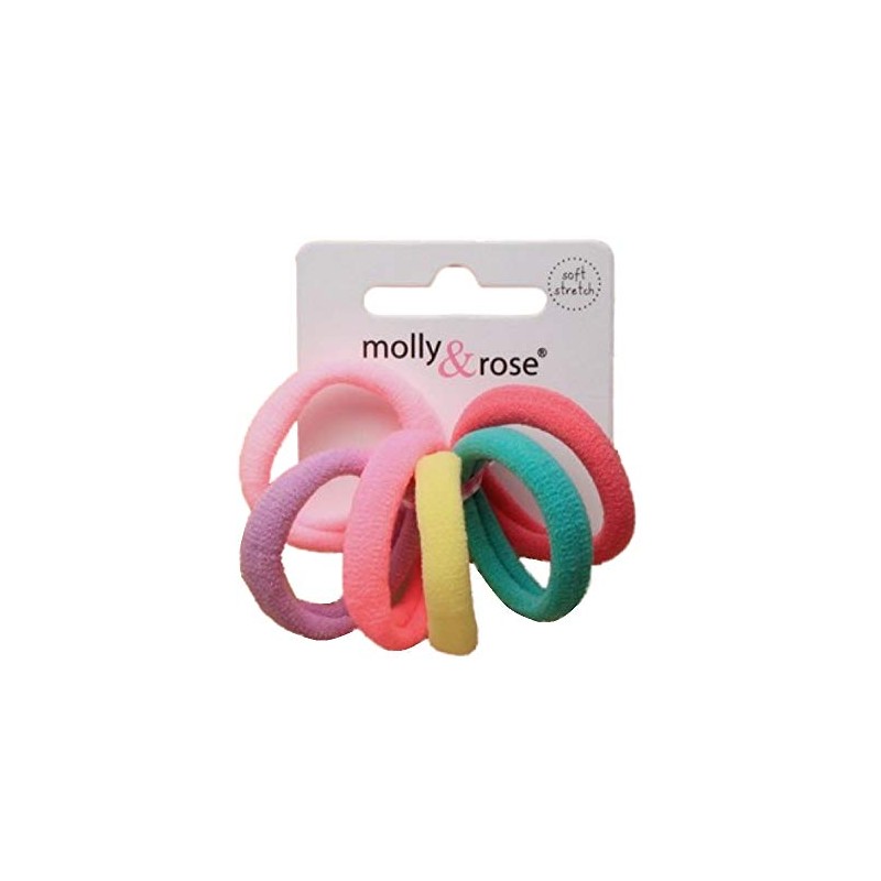 Set of 6 Small Pastel Soft Jersey Endless Hair Elastics
