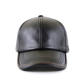 Unisex Baseball Cap Leather Hat Outdoor Sports Hat Dad Cap for Men Women Black Vintage Leather Patch Trucker Hat