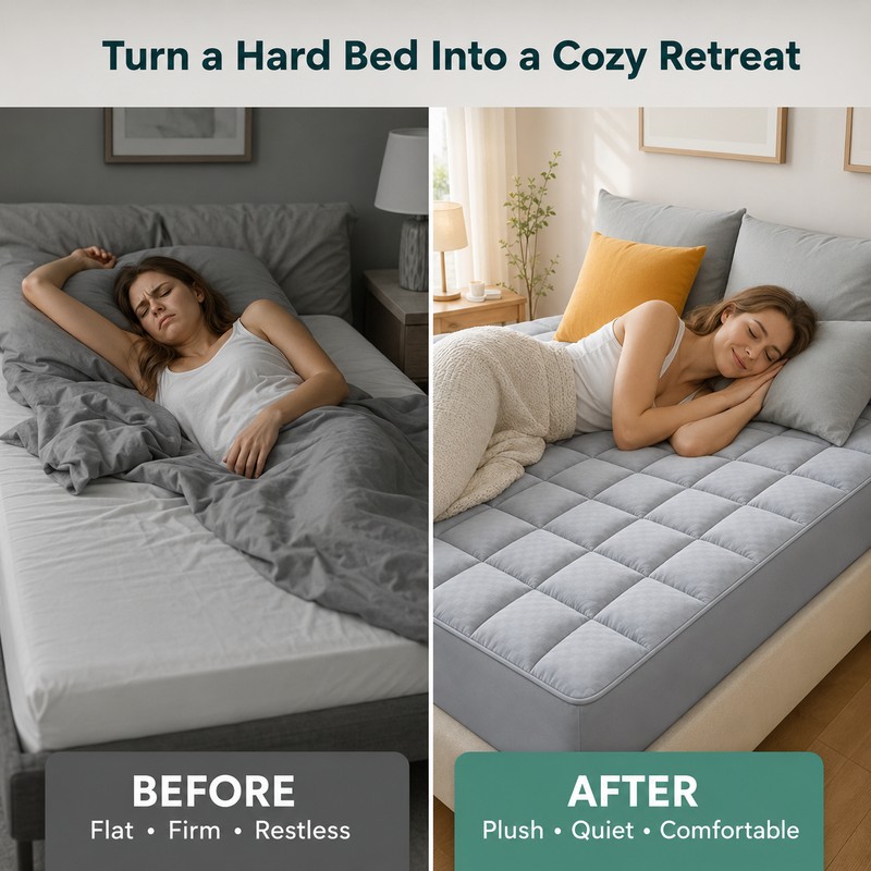 Extra Thick 1000GSM Cooling Mattress Pad, Deep Pocket Topper