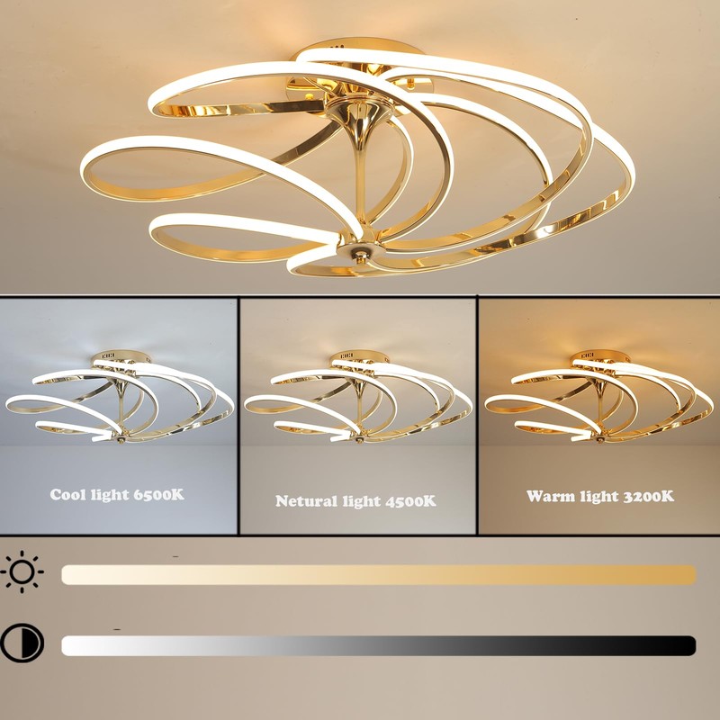 BEINEIJIE Irregular Designs Chandelier Dimmable with Remote Control Brightness Adjustable