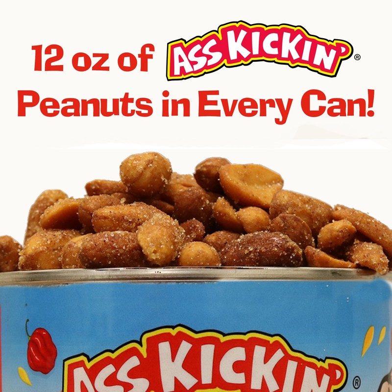ASS KICKIN’ Habanero Honey Spicy Hot Peanuts – 12oz -