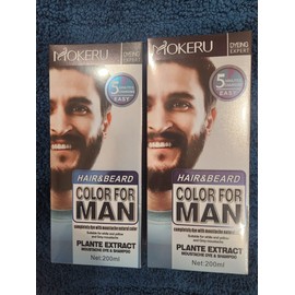 MOKERU 2 MOKERU DYEING EXPERT HAIR & BEARD COLOR FOR MAN MOUSTACHE SHAMPOO WHITE & GREY