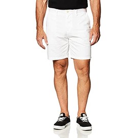 Nautica Men's Cotton Twill Flat Front Chino Short, Bright White, 42W Big