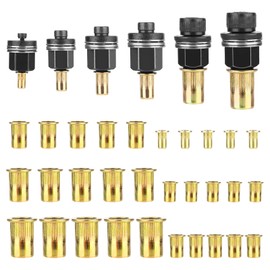 6 Pieces Rivet Nut Pliers for M3, M4, M5, M6, M8, M10, Rivet Nut Tool Set, Retractable Nuts Rivet Nut Pliers with 30 Pieces Nuts, Rivet Nut Gun Tool