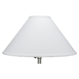 FenchelShades.com Lampshade 5" Top Diameter x 18" Bottom Diameter x 11" Slant Height with Washer (Spider) Attachment for Lamps with a Harp (Linen White)