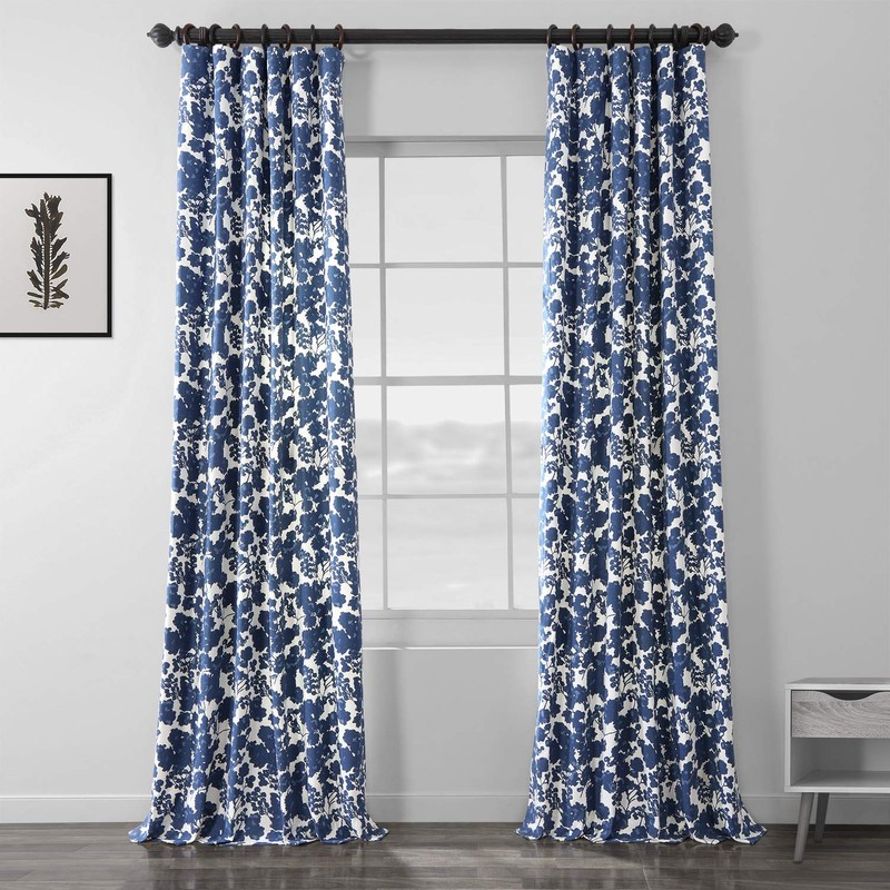 HPD Half Price Drapes PRTW-D48-108 Printed Cotton Twill Curtain (1