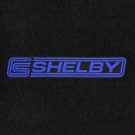 Lloyd Mats ® - Velourtex Ebony Front Floor Mats for Mustang Shelby GT350 2005-17 with CS Shelby Blue On Black Applique