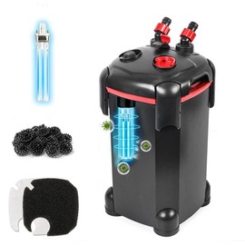 PONDFORSE Canister Filter, External Aquarium Filter Ultra-Quiet with Media