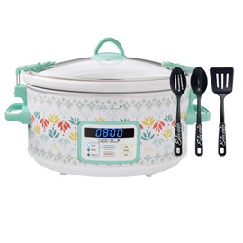 The Pioneer Woman Meandering Geo 6-Quart Digital Slow Cooker 3-Piece Kitchen Utensil Bundle Set