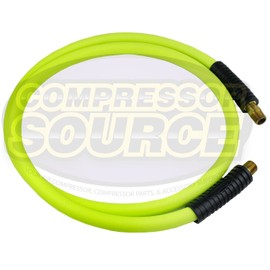 Flexzilla Swivel Whip Air Hose, 1/2 in. x 6 ft. (1/2 in. MNPT Swivel x 1/2 in. MNPT Ends), Heavy Duty, Lightweight, Hybrid, ZillaGreen - HFZ1206YW4S