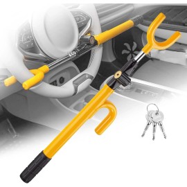 Cartman "2 PACK" CARTMAN Vehicle Steering Wheel Lock, Car Anti-Theft Yellow