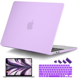 DONGKE Compatible with MacBook Air 13.6 inch Case M3 M2 2025 2024-2022 Release Model A3113 A2681 with Touch ID & Retina Display, Plastic Hard Shell Cover for MacBook Air M2 13 inch, Matte Purple
