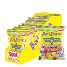 AriZona Sour Lemonade Fruit Snacks - NEW - 5 Ounce Bags (Pack of 12) - Gluten Free - Gummy Chews