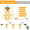 Yaoledly 100FT Construction String Lights, 100W 11 Bulbs Work Lights