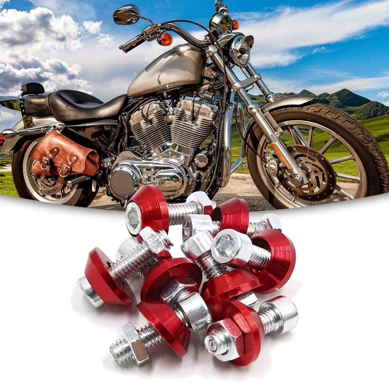 ACROPIX M6x1.0 Universal Motorcycle License Plate Frame Screw Bolts Cap