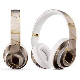 DesignSkinz - Compatible with Beats Studio Pro - Skin Decal Protective Scratch Resistant Vinyl Wrap - Modern Gold Hex V1