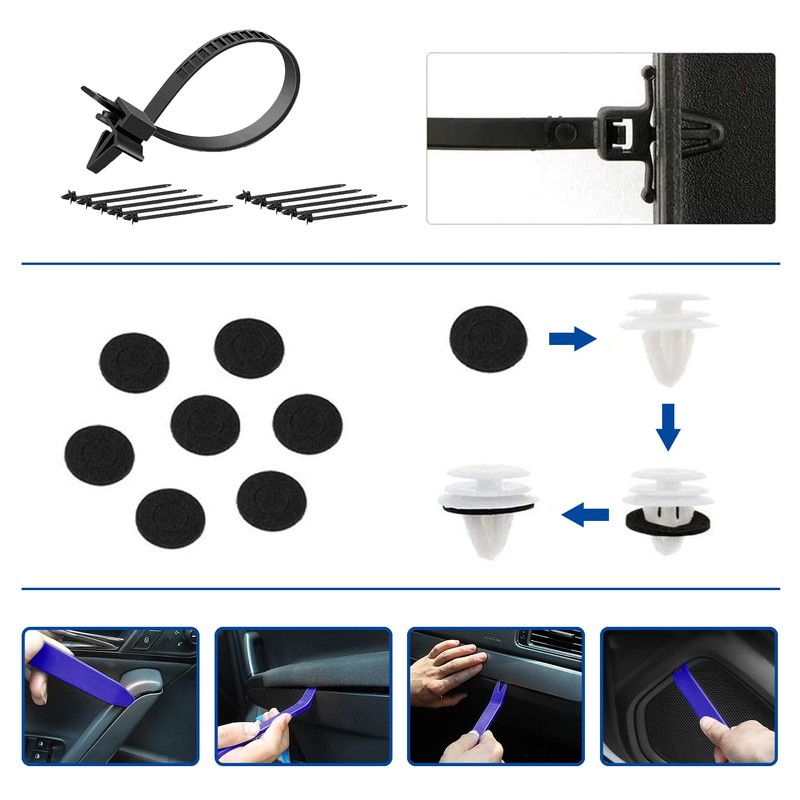 DOCAS Pack of 446 Car Mounting Clips, Car Decorative Clips,