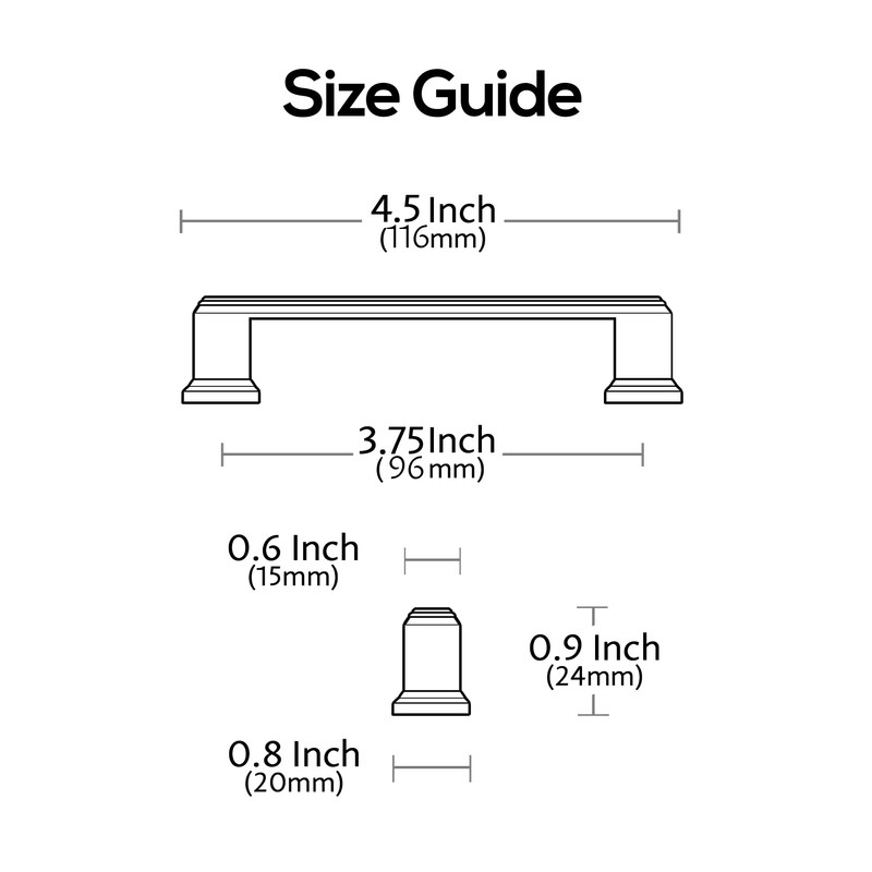 Alzassbg 10 Pack Oil Rubbed Bronze Cabinet Pulls, 3-3/4 Inch(96mm)