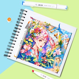 XIEED Alcohol Markers, 168 Colors Premium Markers Set, Chisel & Brush Dual Tip in Professional Coloring for Kids or Adults