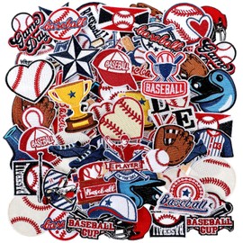 HunnmingRe 72 Pcs Baseball Iron on Patches Chenille Embroidered Baseball Patches 36 Style Iron on Hat Patch Sport Valentines Appliques for Hat Cap Clothes Patch Sew on for DIY Backpack Pants Jeans