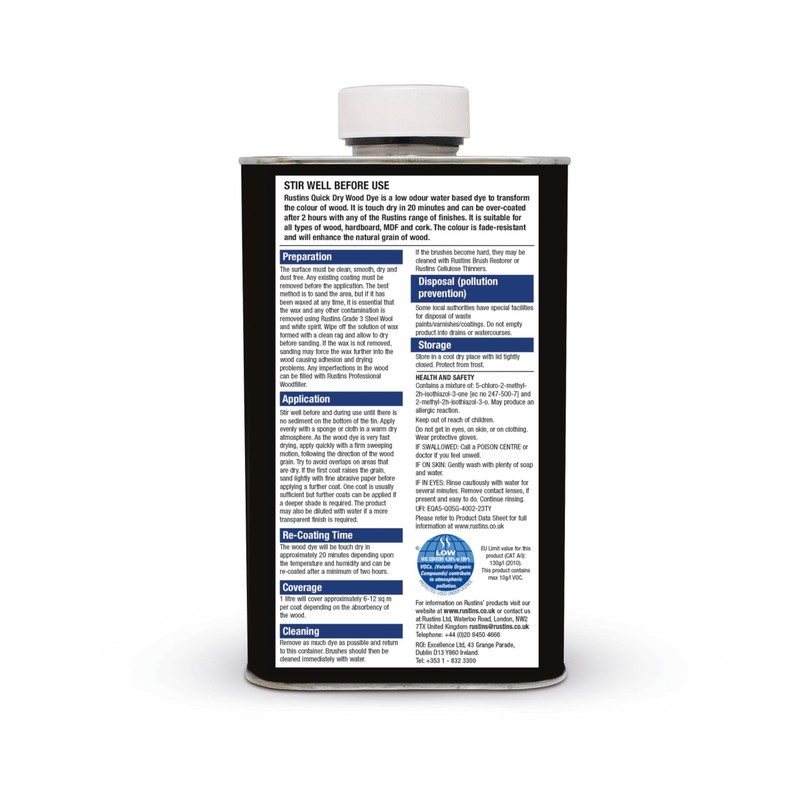 Rustins Wood Dye White 250ml