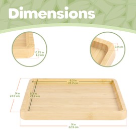 BambooMN Square Bamboo Serving Tray - 9x9 - Vertical Tray