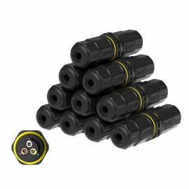 10 PCS IP68 Outdoor Waterproof Electrical Junction Box Wire Cable Connector,M16 for 2 or 3 Pin Cables for 3.5-10mm Wire Range(AC 400V, 17.5A), Easy to Install, CE Certified