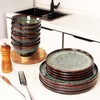 jinsongdafa Dinner Set 12 Pieces - Round Reactive Glaze Tableware